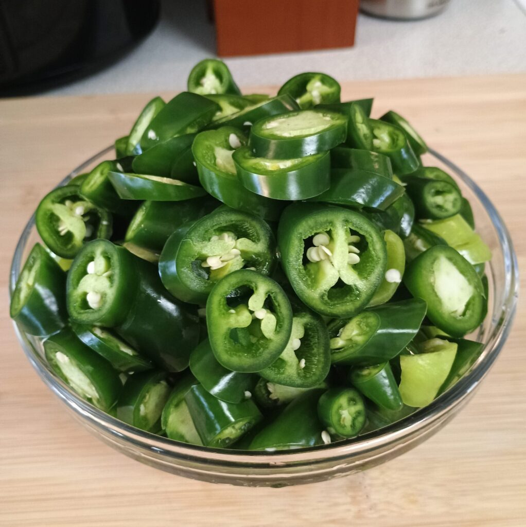 fresh jalapeno peppers sliced