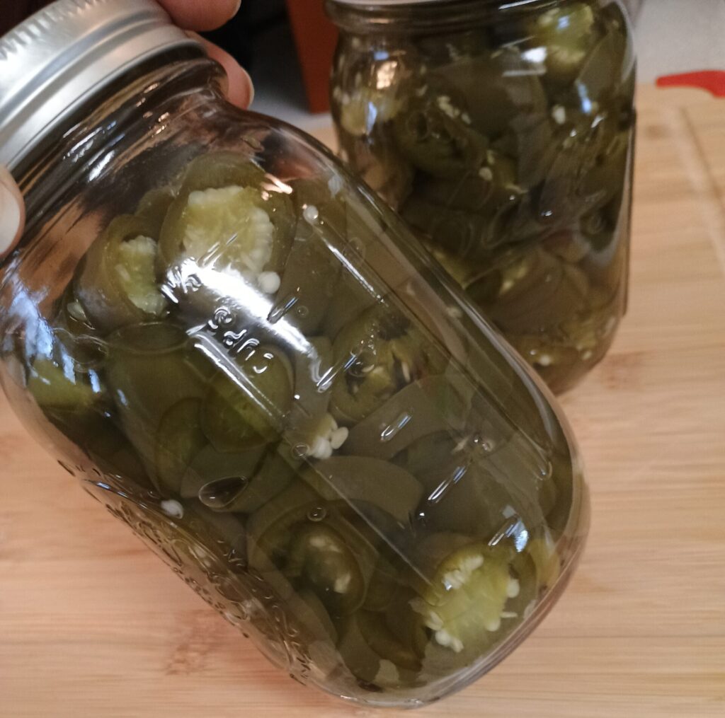 pickled jalapeno peppers in mason jar